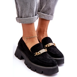 Seastar Mocassins classiques en daim sur plateforme massive, noir le noir 4