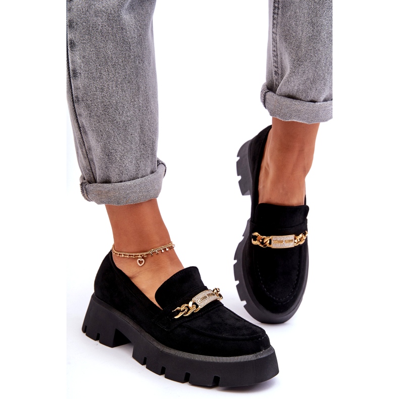 Seastar Mocassins classiques en daim sur plateforme massive, noir 2