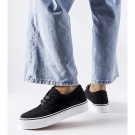 Baskets Abboud en éco-daim noires 1