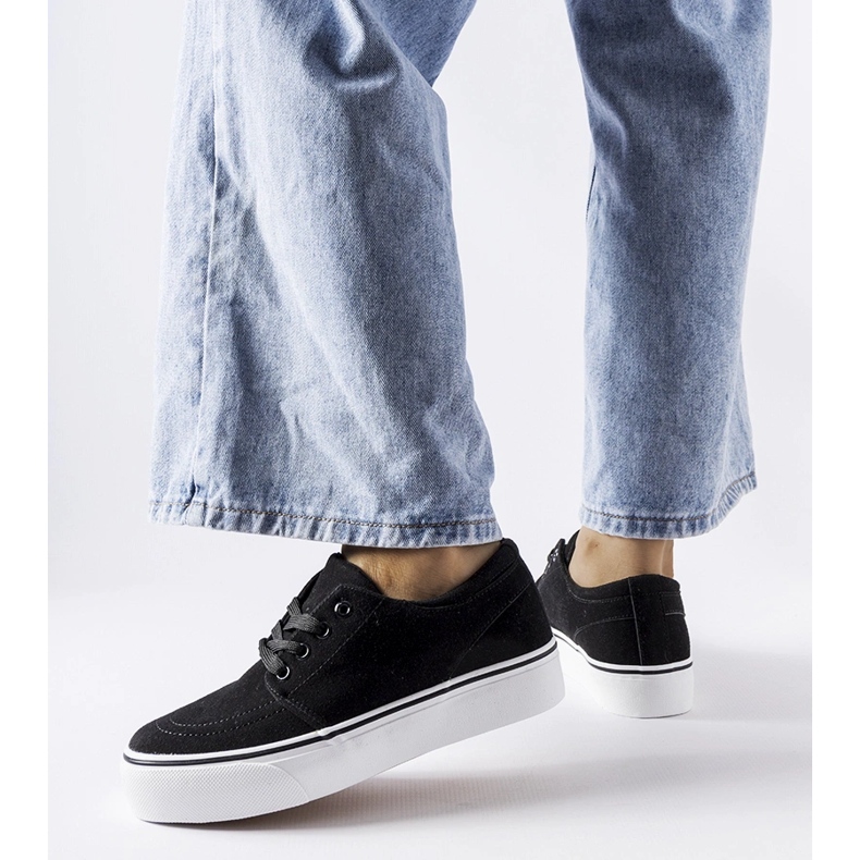 Baskets Abboud en éco-daim noires le noir 1