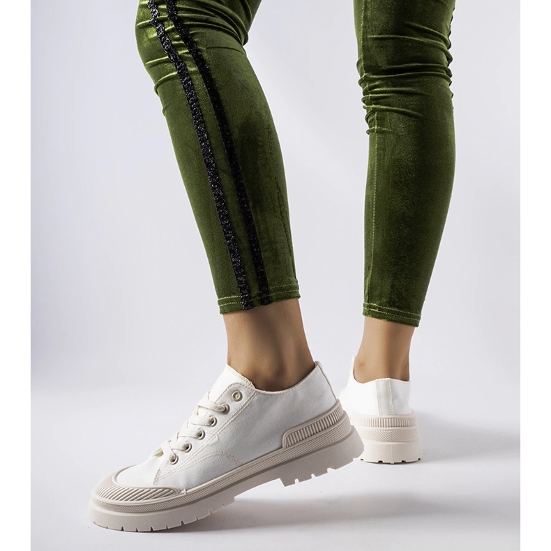 Baskets en tissu blanc par Nassar blanche 1