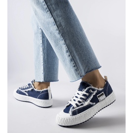 Inna Baskets bleu marine avec abrasions de Safiy 1 Inna Baskets bleu marine avec abrasions de Safiy 1