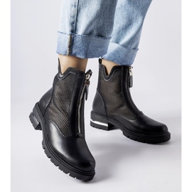 Bottines Cavour ajourées noires 1