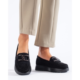 Mocassins en daim noir pour femmes de Shelovet le noir 1