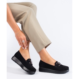 Mocassins en daim noir pour femmes de Shelovet le noir 2