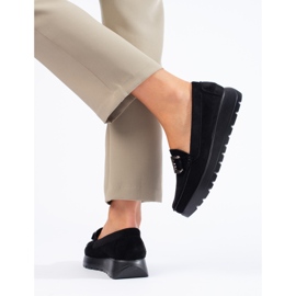 Mocassins en daim noir pour femmes de Shelovet le noir 3