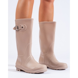 Bottines Wellington femme beiges à boucle Shelovet 1