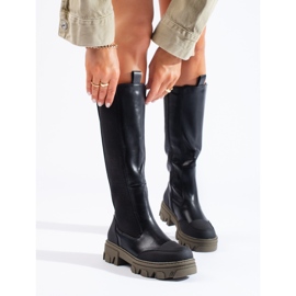 Bottines noires avec tige Shelovet flexible le noir 1 Bottines noires avec tige Shelovet flexible le noir 1