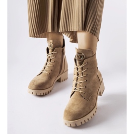 Bottines isolées en éco-daim Noha beiges 1