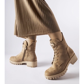 Bottines isolées en éco-daim Noha beiges 2