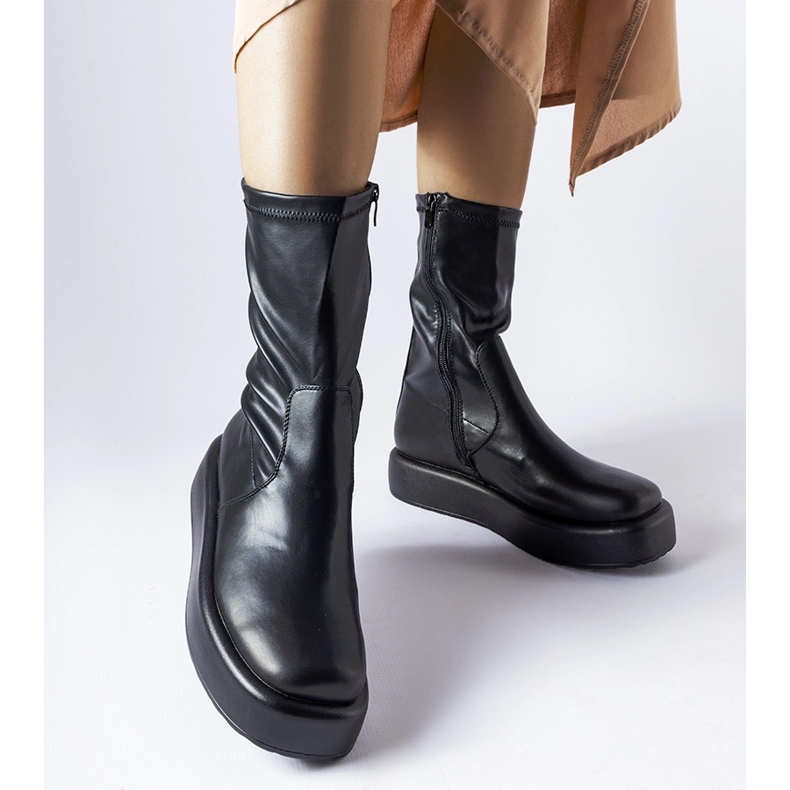 Bottines plateforme Shadid noires 1