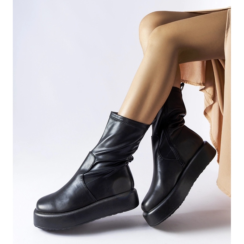 Bottines plateforme Shadid noires 2
