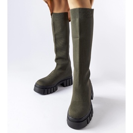 Bottes vertes à tige souple de Maroun 1