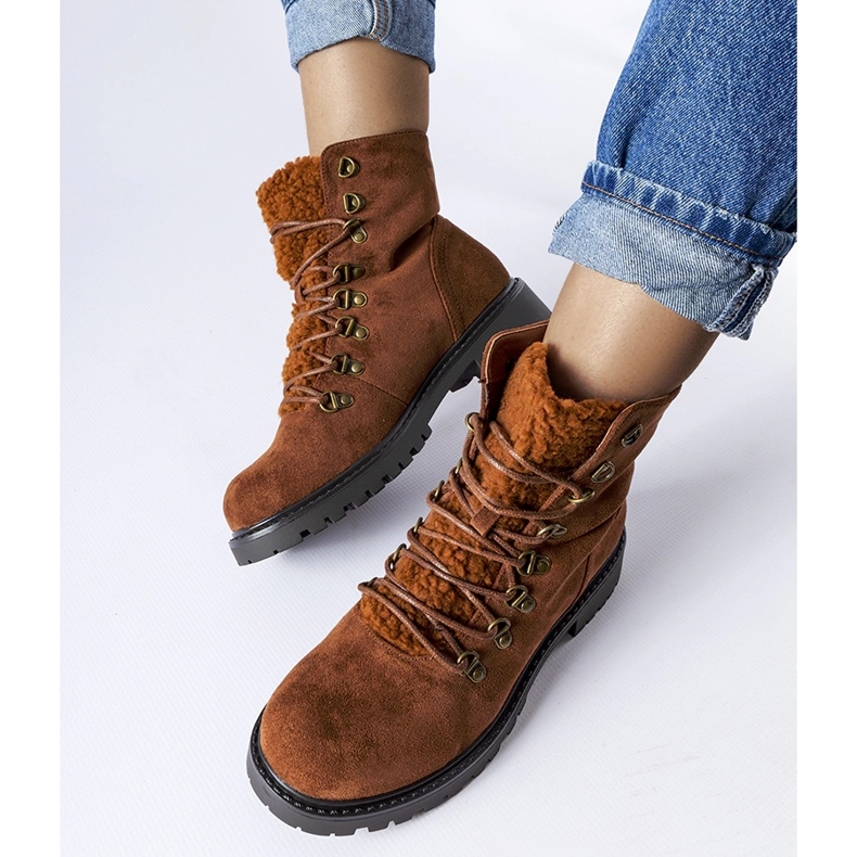 Bottines Hayed en éco-daim marron brun 1