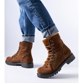 Bottines Hayed en éco-daim marron brun 2