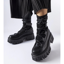 Bottines chaussettes noires avec bande de roulement Colce le noir 2