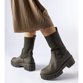 Bottines chaussettes Beauchemin vertes 2