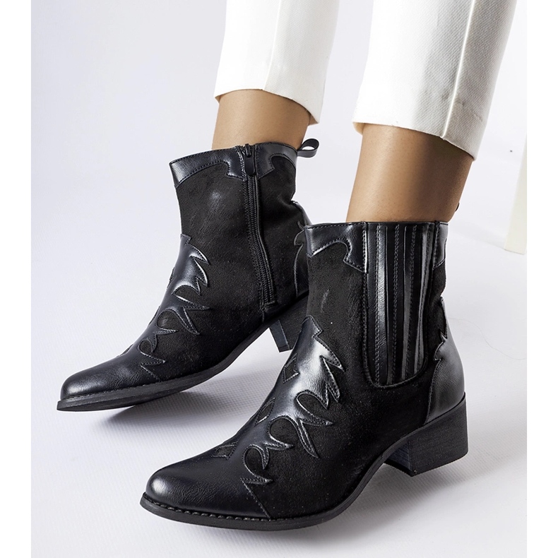Santiags basses noires Henriette 1