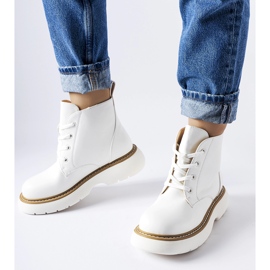 Chaussures de travailleurs blanches sur une épaisse plateforme Sacco 1