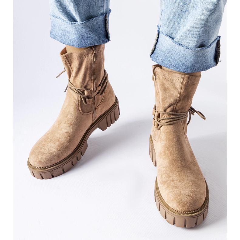 Bottines beiges à liens Averardo 1