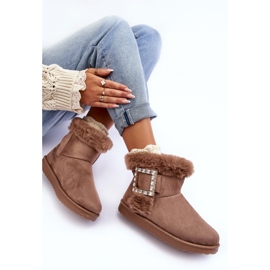 Bottes de neige isolées avec boucle, beige foncé Dulca 1