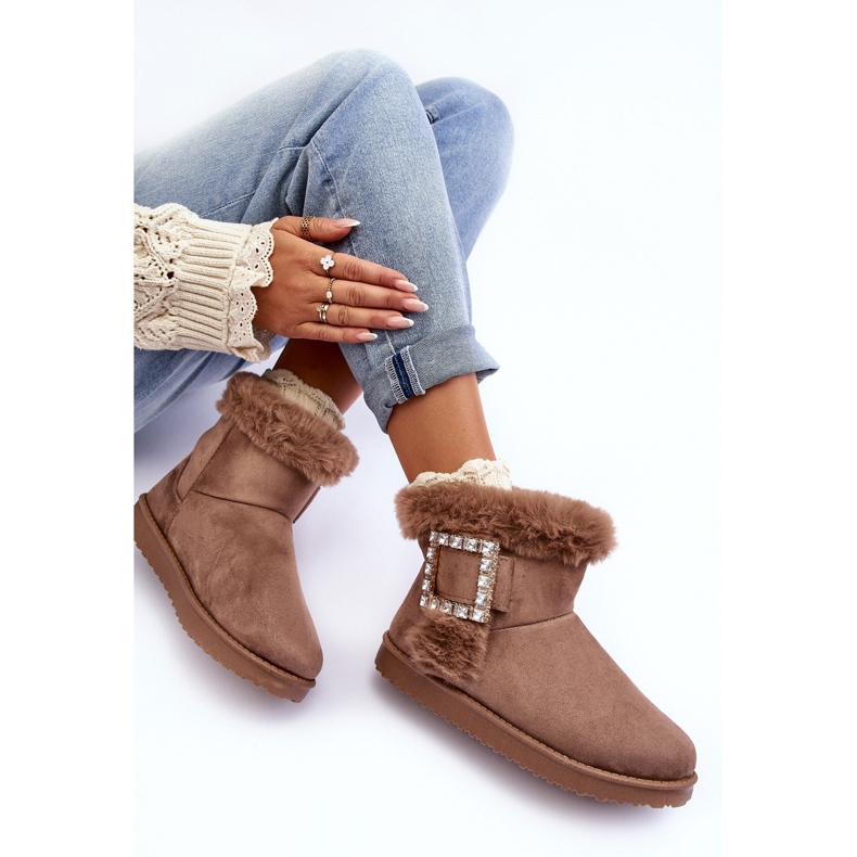 Bottes de neige isolées avec boucle, beige foncé Dulca 1