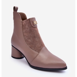 Bottes à Talons Hauts en Cuir S.Barski MR870-96 Beige 2