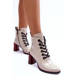 Bottines à Lacets Vernies S.Barski MR870-15 Gris Clair 1