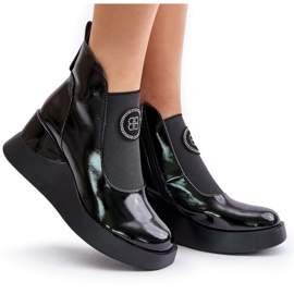 Bottines compensées en cuir S.Barski MR870-22 Noir le noir 11