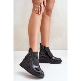 Bottines compensées en cuir S.Barski MR870-22 Noir le noir 3