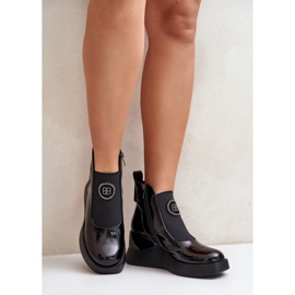 Bottines compensées en cuir S.Barski MR870-22 Noir le noir 4