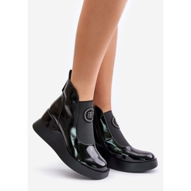 Bottines compensées en cuir S.Barski MR870-22 Noir le noir 10