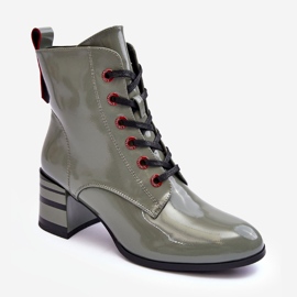 Bottes à talons hauts vernies S.Barski MR870-49 Vert 1
