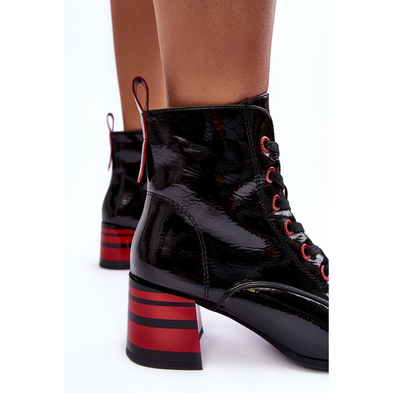 Bottes à talons hauts vernies S.Barski MR870-49 Noir 1