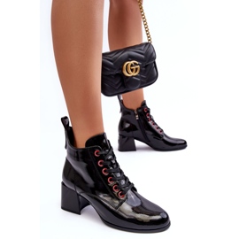 Bottines Basses Lacées Vernies S.Barski MR870-66 Noir le noir 1 Bottines Basses Lacées Vernies S.Barski MR870-66 Noir le noir 1
