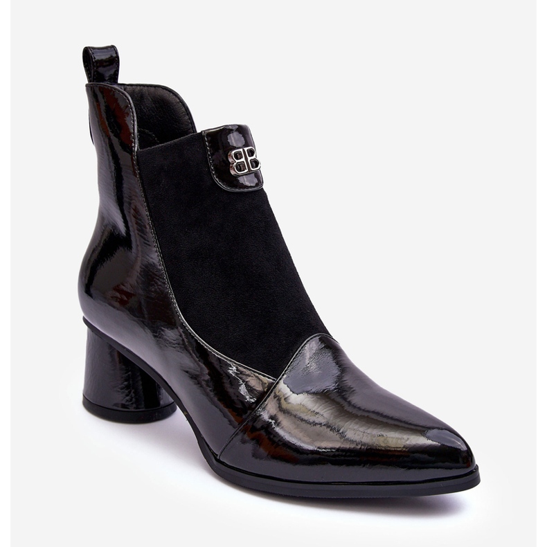 Bottes à Talons Hauts en Cuir S.Barski MR870-96 Noir le noir 1