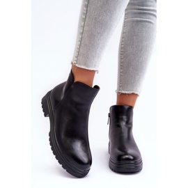 Bottines En Cuir À Tige Basse Noir Foteini le noir 2