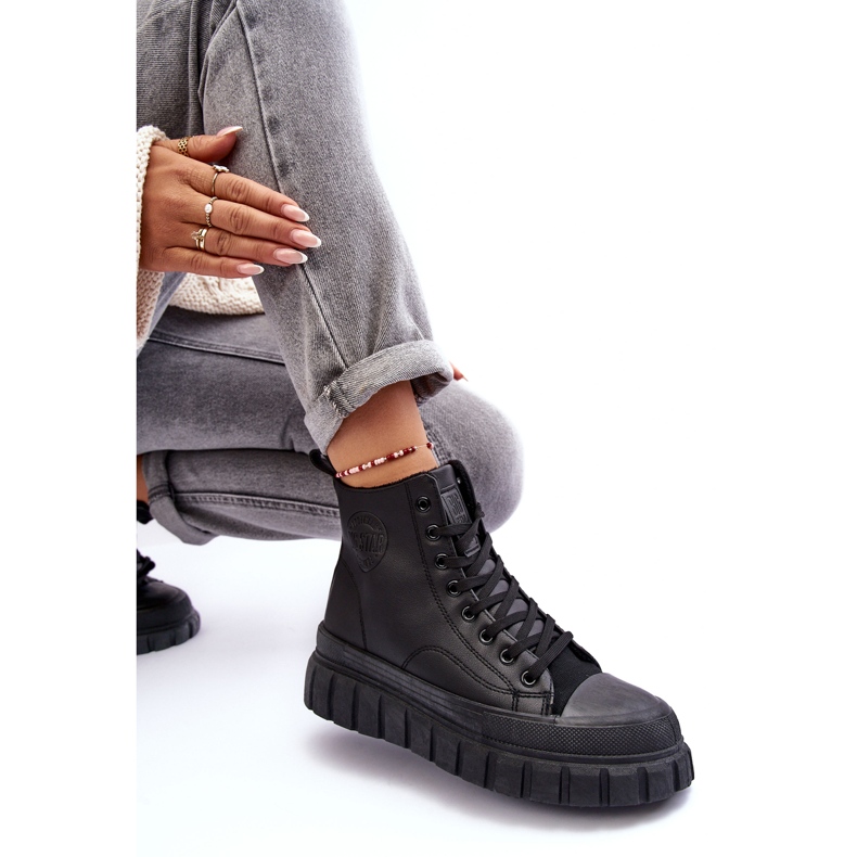 Baskets isolées en cuir avec fermeture éclair Big Star MM274625 Noir le noir 1