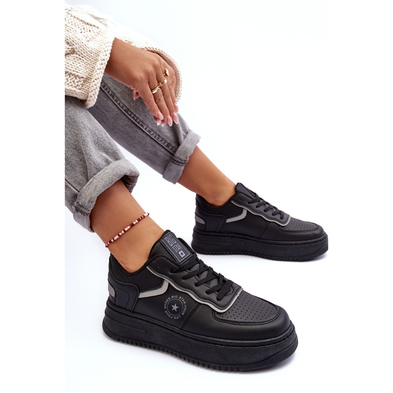 Chaussures de sport femme baskets Big Star MM274232 noir le noir 1