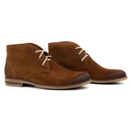 Kampol Bottines homme isolées en daim 102KAM, marron brun 2