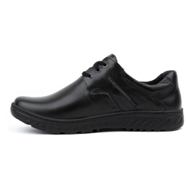KOMODO Chaussures en cuir pour hommes Casual 923K noir 1
