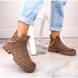 Bottines en daim Potocki W WOL179B, marron brun 5