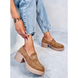 Mocassins à talons Coniff Camel brun 4