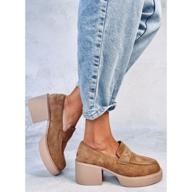 Mocassins à talons Coniff Camel brun 2