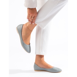 Ballerines grises pour femmes en cuir écologique Shelovet 1