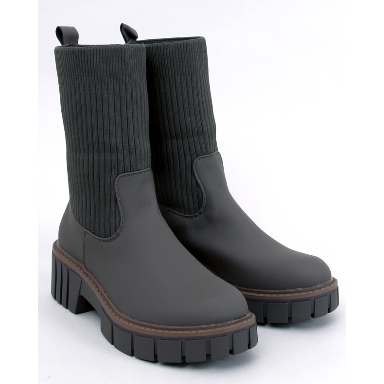 Bottines Chelsea hautes Ruddins Kaki avec tige flexible vert 1 Bottines Chelsea hautes Ruddins Kaki avec tige flexible vert 1