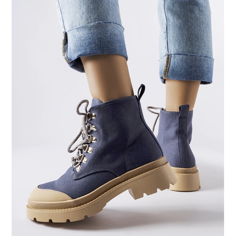 Bottines en jean femme Alicudi bleu 2