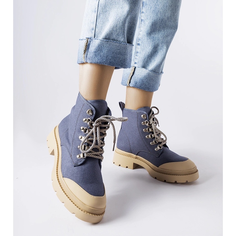 Bottines en jean femme Alicudi bleu 1