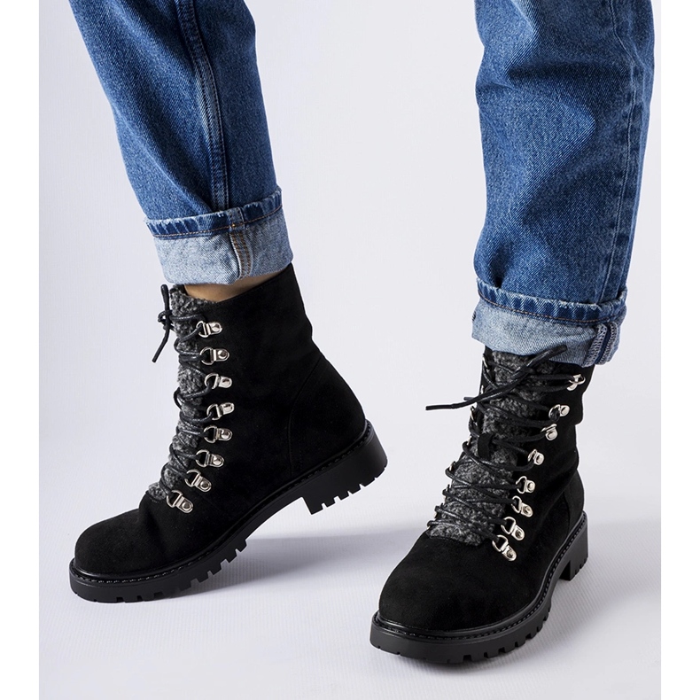 Bottines Hayed en éco-daim noir le noir 1