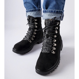 Bottines Hayed en éco-daim noir le noir 2